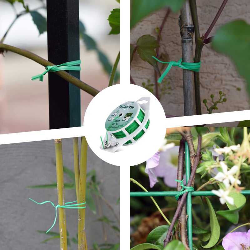 PGarden-EZ Twist Ties - All-Purpose Coated 328feet Garden Plant Ties with Trimmer Garden Twine Support Ties Reusable for Gardening Plants Growth and Care, Office Home Cable Organization (Green) - Image 4
